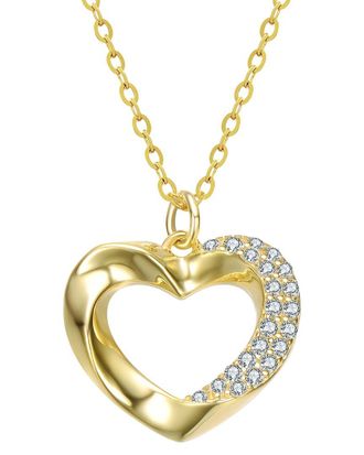 Rachel Glauber 14K Plated Cz Heart Necklace