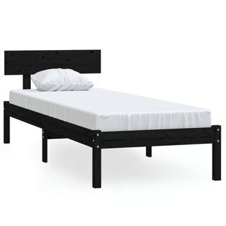 Berkfield Home Bed Frame Black Solid Wood Pine 90x190 cm Single