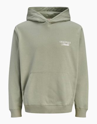 Jack & Jones Mens Jack & Jones Overhead Hoodie light brushed with a soft inside finish Seagrass - Tan - Size: 40