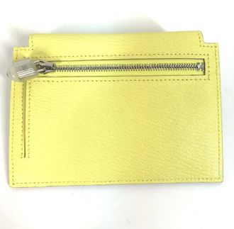 Herm&egrave;s Yellow Chevre Leather Coin Purse/Coin Case (Pre-Owned)
