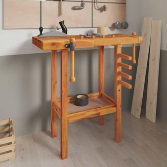 vidaXL Vidaxl - Banco Trabajo Con Tornillos De Banco Madera Acacia 92x48x83cm