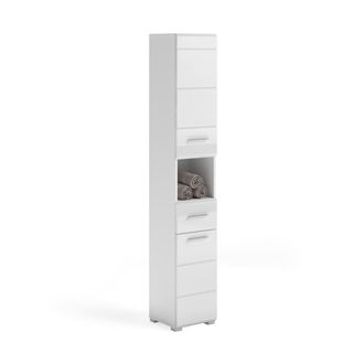 ebuy24 Mueble alto de ba&ntilde;o linus 2 puertas, 1 caj&oacute;n, 1 estante