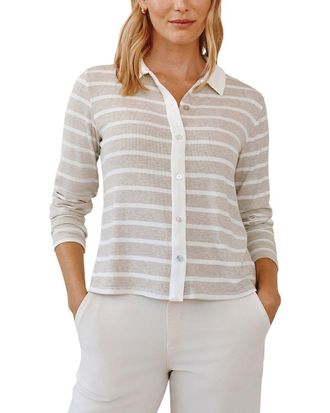 Bella Dahl Contrast Placket Button Down Shirt