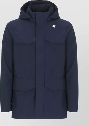 K-Way hooded short jacket four flap pockets