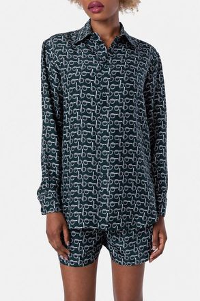 Burberry B-Silk Green Shirt, Brand Size 6 ( US Size 4 )