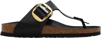 Birkenstock Big Buckle Slippers - Dames - Slippers - Zwart - 39 EU - Leer - Schoenen