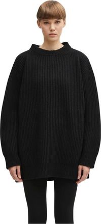 Maison Margiela Truien & Vesten, Dames, Zwart, S, Wol, Trui met ronde hals