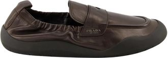 Prada Speedrock Leren Loafers - Heren - Loafers - Bruin - 44 EU - Leer - Schoenen