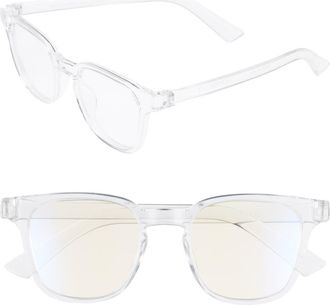 The Book Club Twelve Hungry Bens 53mm Blue Light Blocking Reading Glasses in Cellophane at Nordstrom, Size +1.50