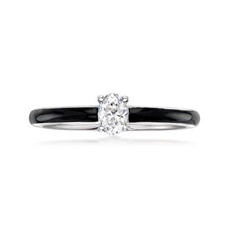 Ross-Simons Lab-Grown Diamond Ring With Black Enamel in Sterling Silver