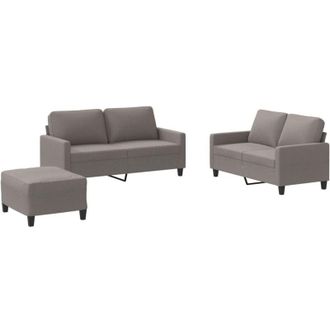 vidaXL Vidaxl - Juego De Sof&aacute;s Con Cojines 3 Piezas Tela Gris Taupe