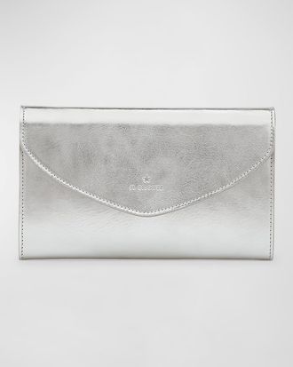 IL BISONTE Bigallo Envelope Flap Leather Clutch Bag