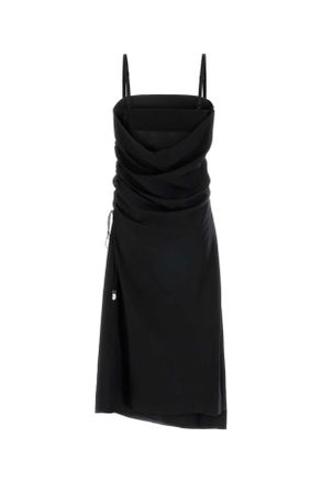 Carven 6261k21075 N999 Deepblack Exterior: Silk Abiti Dress