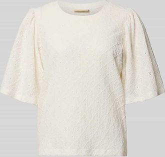 Freequent Blusenshirt mit Lochstickerei Modell KIONA in Weiss, Gr&ouml;&szlig;e XXL