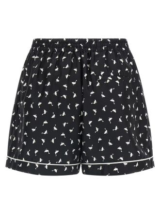 Moschino Womens Bicolor Silk Bermuda Shorts