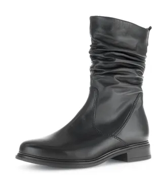 Gabor Stiefel GABOR, Damen, Gr. 38,5, schwarz, Kalbsleder, unifarben, Schuhe Stiefel, Stiefel, Stiefelette, Boots, in abgerundeter Form