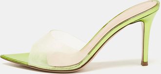 Gianvito Rossi Green Pvc Elle Slide Sandals