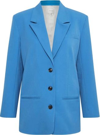 Gestuz Linda padded-shoulder blazer - women - Polyester/Polyester/Viscose/Elastane - M/L - Blue