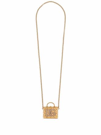 Dolce & Gabbana crystal-embellished chain necklace - women - Aluminium/Brass/glass - One Size - Gold