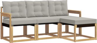vidaXL Conjunto De Sof&aacute;s De Exterior 4 Uds. Blanco Y Gris Claro Vidaxl