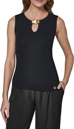 DKNY Rib Tank in Black at Nordstrom, Size X-Small
