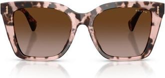Ralph Lauren 53mm Square Sunglasses in Pink Havana/gradient Brown at Nordstrom