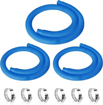 No Brand Juego De 3 Mangueras Para Piscina, 150 Cm De Largo, 32 Mm De Di&aacute;metro Interior, Manguera De Repuesto Para Bombas De Piscina, Manguera Para Bomba De Fi