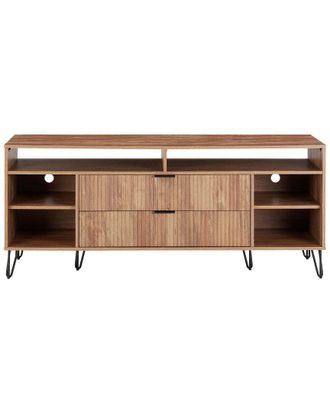 Manhattan Comfort Dumbo 63In Mid-Century Modern Tv Stand With 6 Shelves & 2 Drawers