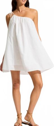 Seafolly One Shoulder Mini Dress In White