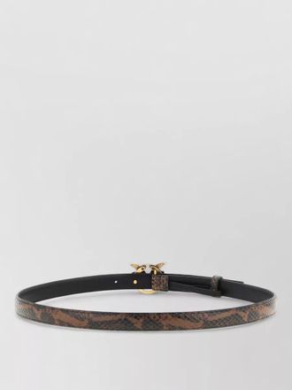 Pinko python pattern leather belt gold buckle