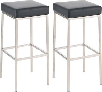 Clp Clp - Set De 2 Taburetes Montreal Altura 80 Cm Acero Inoxidable Negro