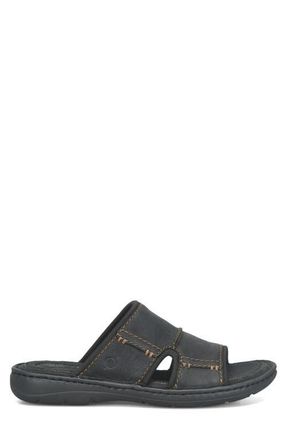 B&oslash;rn Maldon Slide Sandal in Black Nubuck at Nordstrom, Size 13
