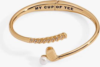 Alex and Ani Golf Club My Cup of Tee Bypass Cuff Bracelet in Gold at Nordstrom