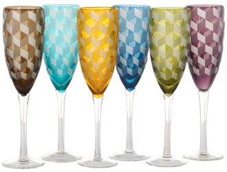 Pols Potten Design-Champagnerglas-Set Blocks (6 St&uuml;ck)