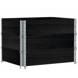 vidaXL Jardinera De Madera Maciza De Pino Negro 80x60 Cm Vidaxl