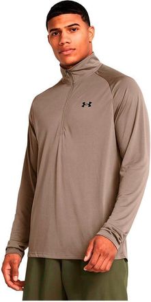 Under Armour Mens Standard Tech 2.0 1/2 Zip, (200) Taupe Dusk / / Black, XXL