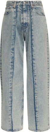 Maison Margiela panelled wide-leg jeans - women - Cotton/Polyester/Cotton - 27 - Blue