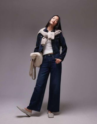 Arket Cloud low rise baggy wide leg jeans in blue rinse wash