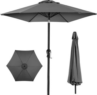 Best Choice Products 10ft Outdoor Steel Market Patio Umbrella w/ Crank, Tilt Push Button, 6 Ribs