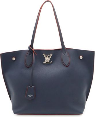 Louis Vuitton Marine Rouge Navy Leather Tote Bag (Pre-Owned)