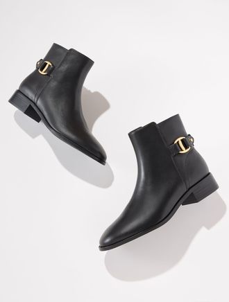 Talbots Tish Link Vachetta Ankle Boots - Black - 10 1/2 M Talbots