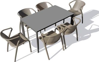 Ezpeleta Conjunto de comedor de jardín 6 plazas de aluminio lacado