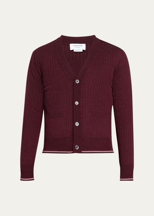 Thom Browne RWB Striped Merino Wool Cardigan