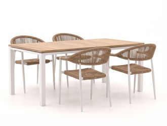 Manifesto Furniture Manifesto Belpasso/Linosa 180cm dining tuinset 5-delig stapelbaar