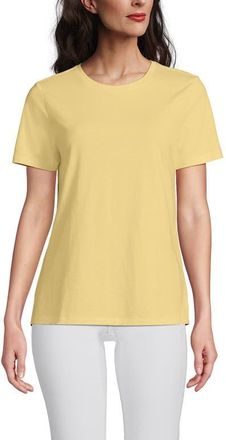 Lands End Supima Cotton Crew Neck T-Shirt in Pale Sunbeam Yellow at Nordstrom, Size X-Large