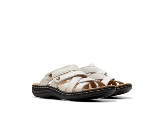 Clarks Laurieann Bali Womens Sandals Off-White Leather : 6.5 B - Medium, Leather/Rubber