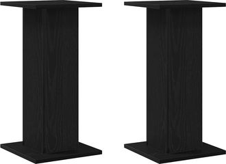 vidaXL Vidaxl Supporti Per Altoparlanti 2 Pz Rovere Nero 30 X 30 X 60 Cm