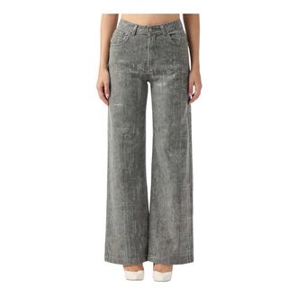 Federica Tosi Jeans Flare Paillettes - - Trousers - Donna - Grigio - W25