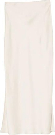 Brunello Cucinelli Vloeiende Bias-Cut Satijnen Cady Rok - Dames - Rokken - Beige - Maat: M Satijn