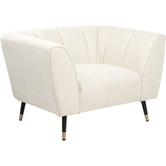 Beliani Beliani - Sill&oacute;n De Tela Asiento Ancho Y Profundo Respaldo Bajo Acolchado Beige Claro Orsta